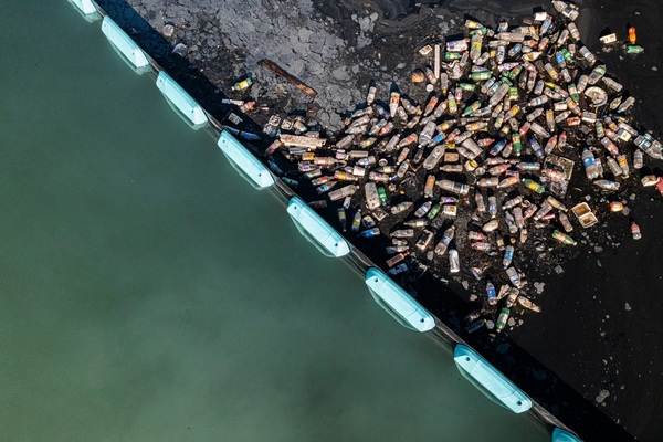 An Interceptor Barrier in Kingston Harbour, Jamaica.