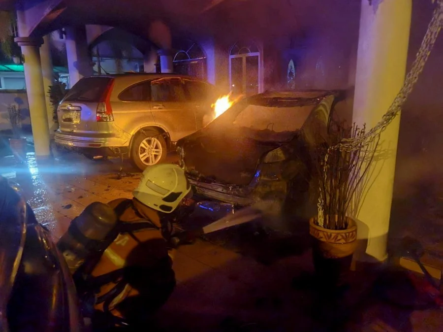 Three vehicles at Ngeh Koo Ham's house were damaged during an arson attack on 10 January.