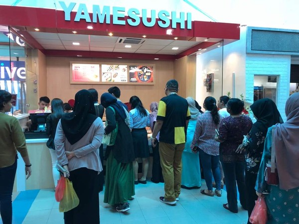 Yamesushi's outlet at LRT Bangsar station.