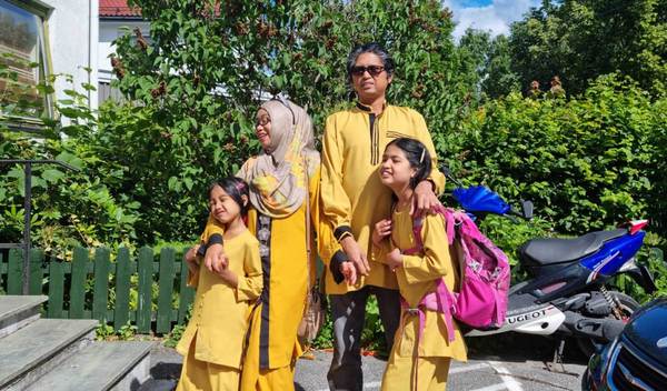 Azira Aziz and her family in Oslo, Norway.