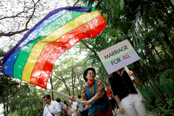 Thai LGBTQIA+ community participates in a Gay Freedom Day Parade in Bangkok, Thailand, on 29 November, 2018