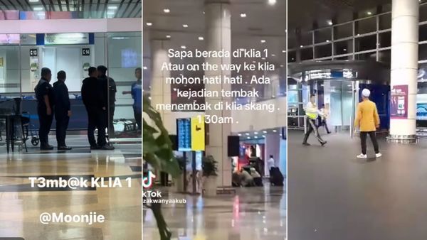 Screenshots from videos posted by individuals who were at KLIA during the incident.