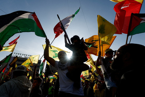 A file photo of Lebanon's Hezbollah supporters.