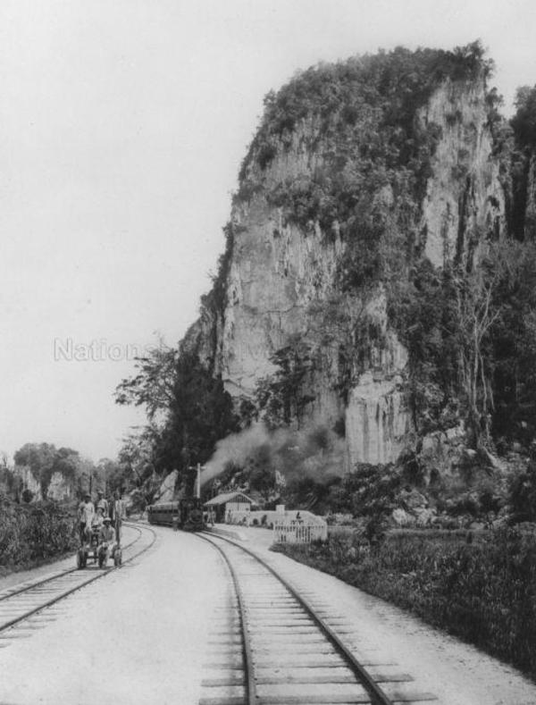 A train station near Batu Caves back in the day.