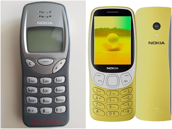 Original Nokia 3210 (1999) vs. new Nokia 3210 (2024)