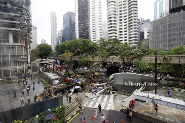 On 7 May, a fallen large tree damaged structures around Jalan Sultan Ismail, including several vehicles, resulting in the death of one person.