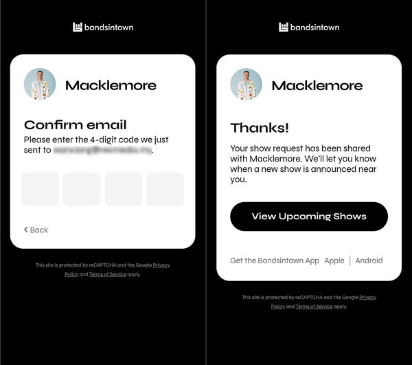 Steps 3 and 4 to request Macklemore to perform in Malaysia on his website.