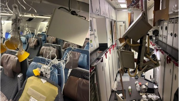 The aftermath of the turbulence aboard the SIA flight SQ321 on 21 May.