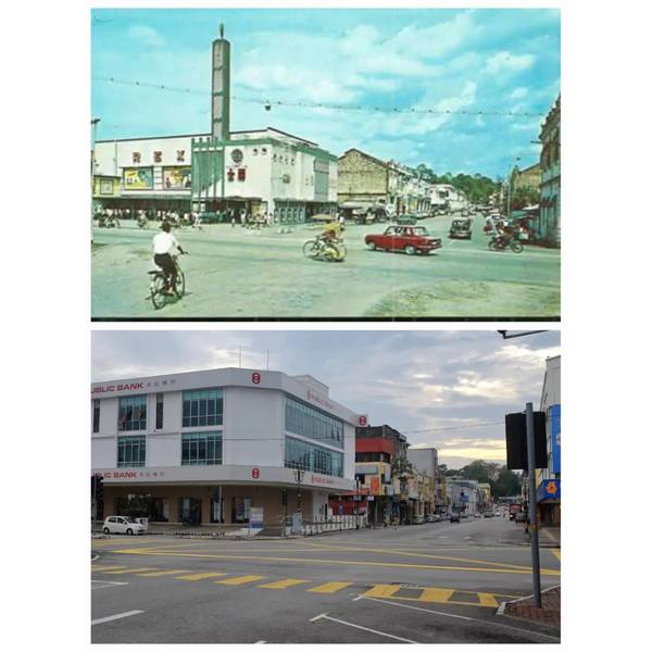 Jalan Tuanku Munawir was home to Rex Theatre (top) before it was repurposed into Public Bank (below).