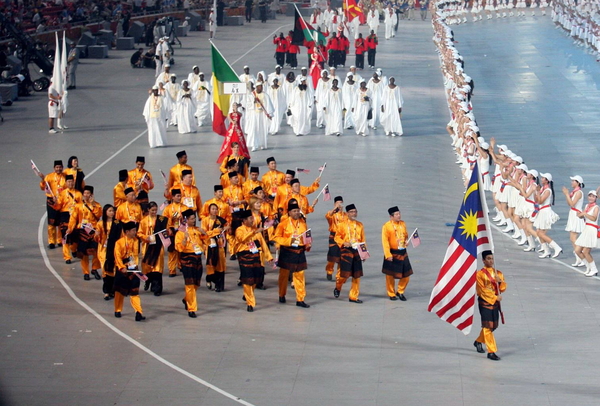 The opening ceremony of the XXIX Olympic Games in Beijing on 8 August 2008.