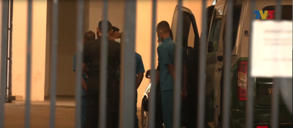 The six convicts arriving at the Court of Appeal today, 23 July.