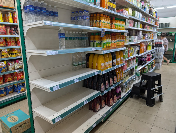 A mini-mart in Klang had sold out of 5L-6L bottled water since Tuesday, 23 July.