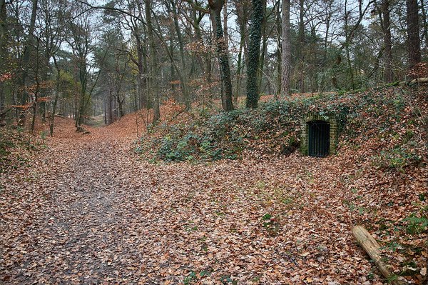 An entrance to an underground ice storage facility in the Netherlands.