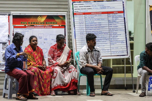 Vijaya's relatives have been waiting for news at the accident site since Friday, 23 August.