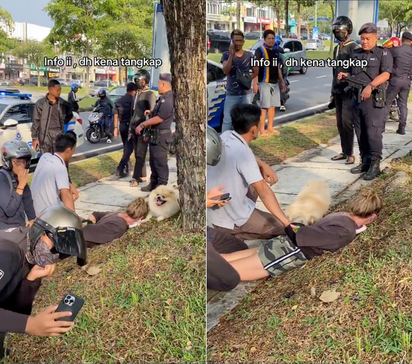 Screenshots from the viral video of the arrest.