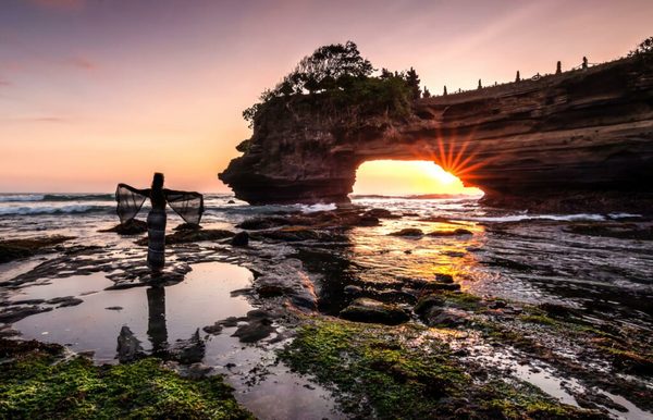 Sunset at Batu Bolong Temple, Senggigi.