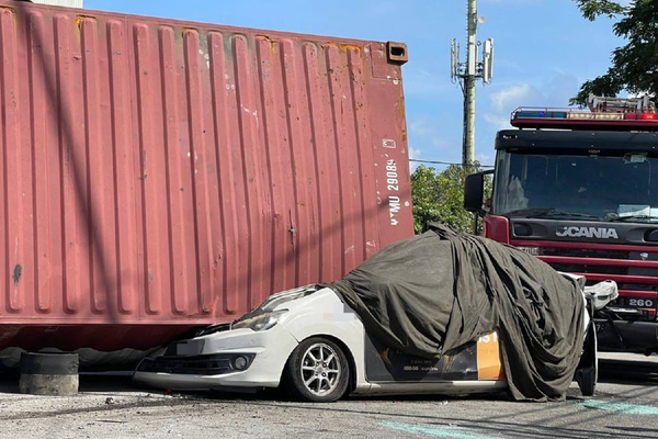 Lee Zi Rou's Perodua Bezza after the incident.