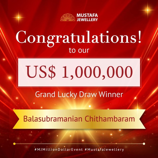 The announcement for the Grand Lucky Winner.