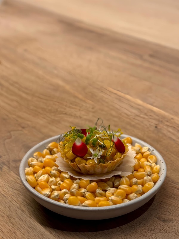 Tartlet of Kudat Sinalau Corn with Yuzu Truffle﻿.