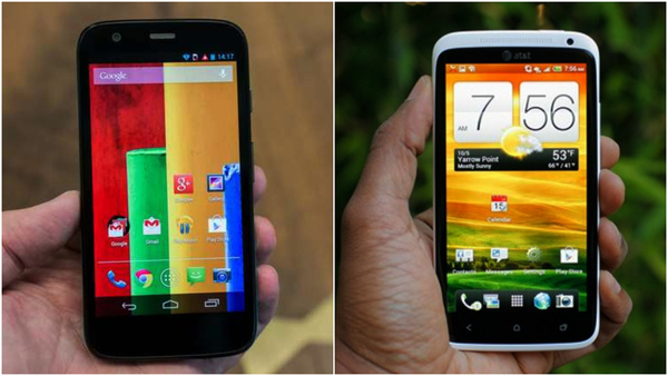 The Motorola Moto G (1st Gen) and the HTC One X.