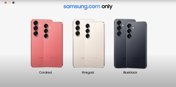 Samsung Galaxy S25 and S25+ online exclusive colourways.