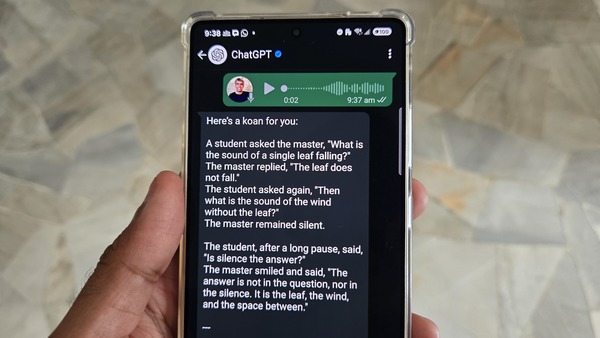 I sent ChatGPT a voice note on WhatsApp, asking it to write me a koan.