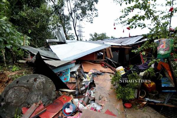 The family's home, which was destroyed in the landslide.