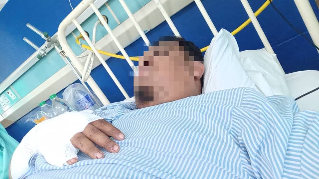 Keadaan Mohd. Amirul Fadhil semasa dirawat di Hospital Taiping.