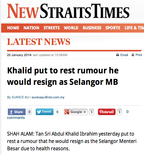 How True Are These Rumours Of Khalid Ibrahim Resigning As 