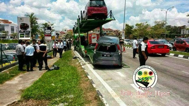 Pemandu Treler Perodua Dirempuh Dan Terseret Dua Meter 