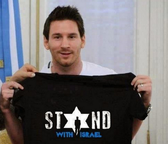 Kontroversi Gambar  Messi  Dengan Baju  STAND WITH ISRAEL 