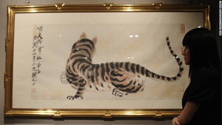 'Tiger' by Qi Baishi was also replicated by Xiou