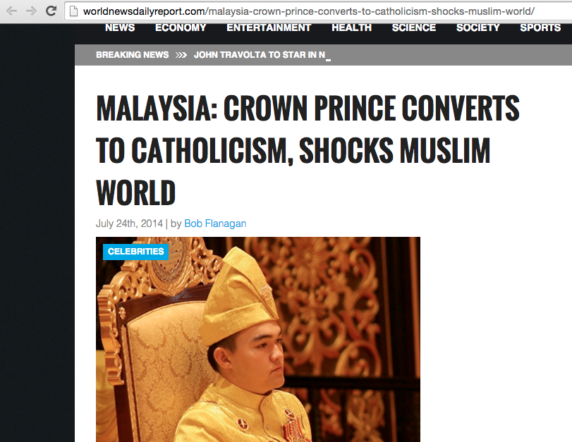 For The Last Time, The Selangor Crown Prince Did NOT Convert To Catholicism