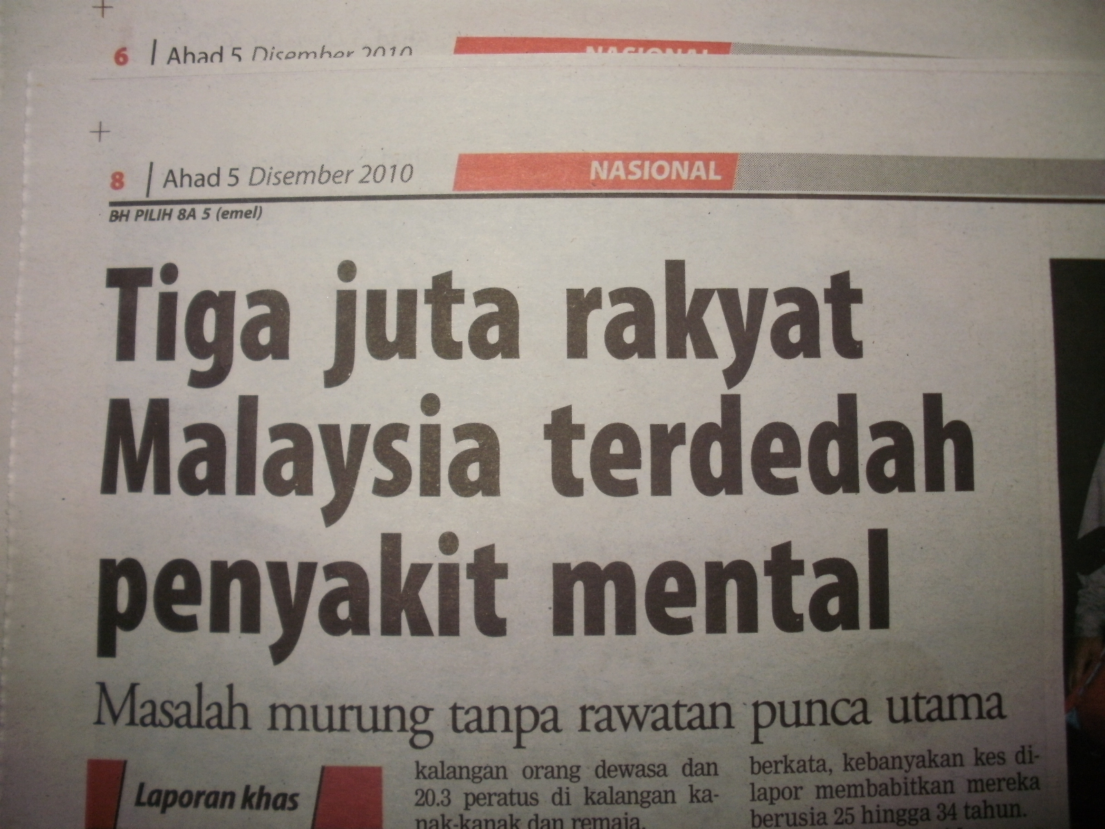 Golongan Profesional Malaysia Semakin Ramai Sakit Mental 