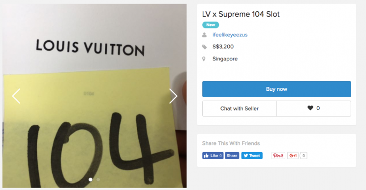 Supreme x Louis Vuitton Singapore Release: Ballot Day