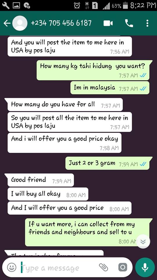 How A Malaysian Trolled This Scammer Who Offered To Buy His 'Tahi ...