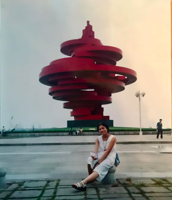 Ms Hue's photograph at the May Fourth Square in 2000.