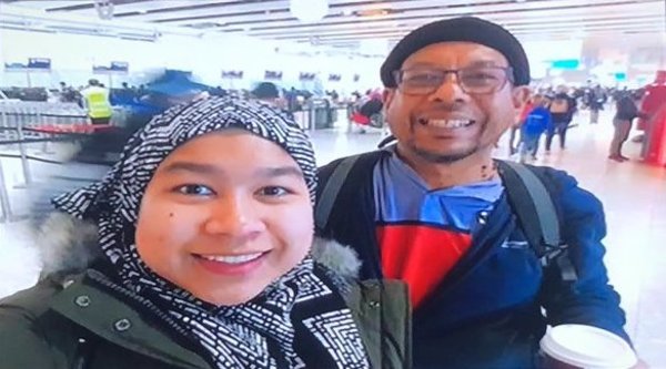 Nur 'Amalina and her father, Sahrom Ahmad.