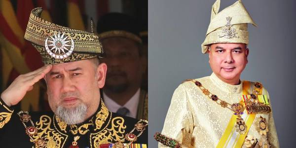 Sultan Muhammad V (kanan) dan Sultan Nazrin Shah (kiri).