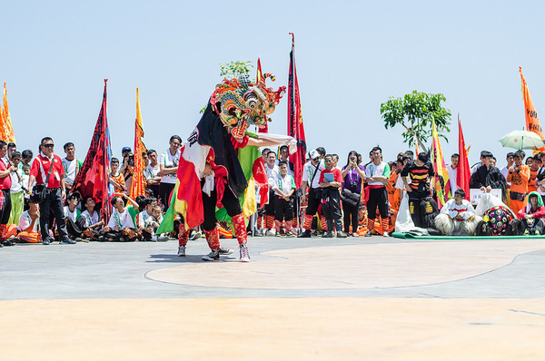 The Hakka unicorn dance being performed in Sabah.