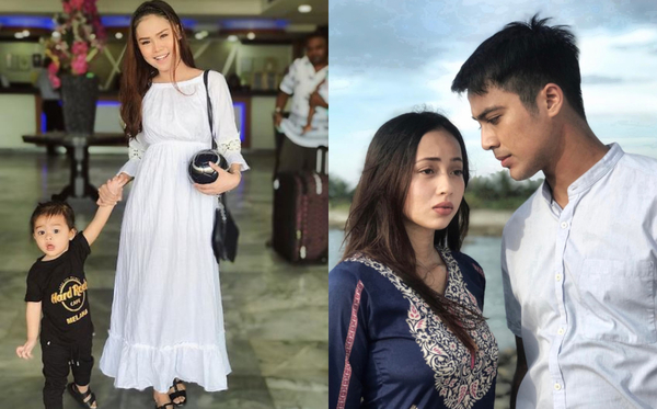 Bella & Ayden (kiri), Oktovia Menrose (tengah), Aliff Aziz (kanan).