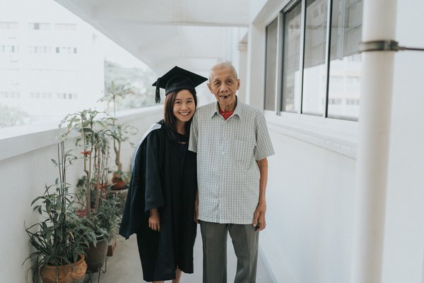 Ranie (left) and her grandfather.