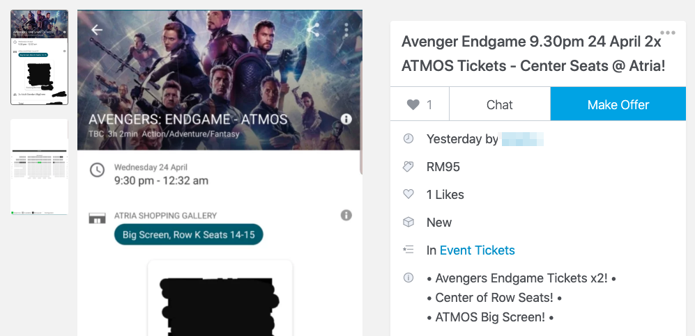 Someone Is Trying To Resell 'Avengers: Endgame' Tickets 