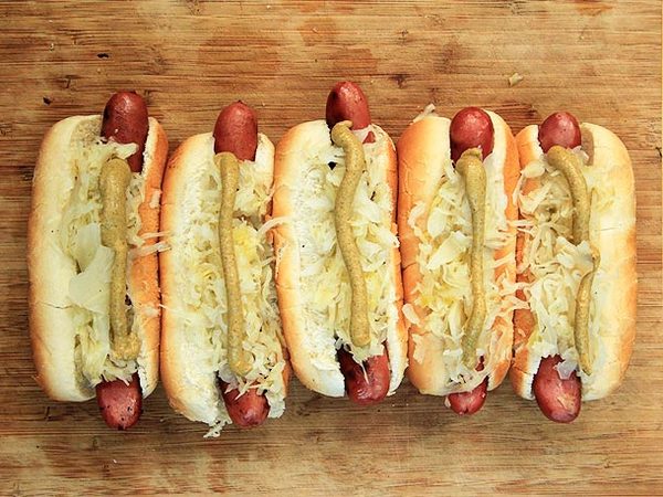 Sauerkraut hotdog probiotics