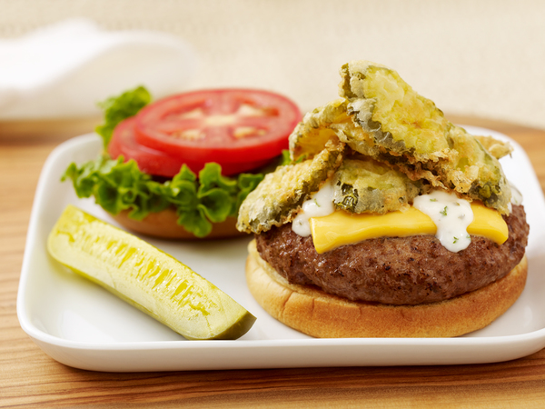 Burger with pickles probiotics