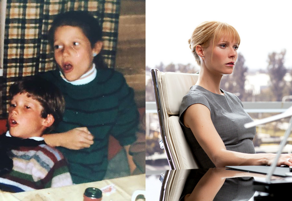 Gwyneth Paltrow circa 1982 (left) and as Pepper Potts in 'Iron Man 2' (right).