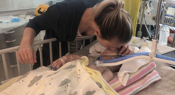 The Australian mother with her terminally-ill baby.