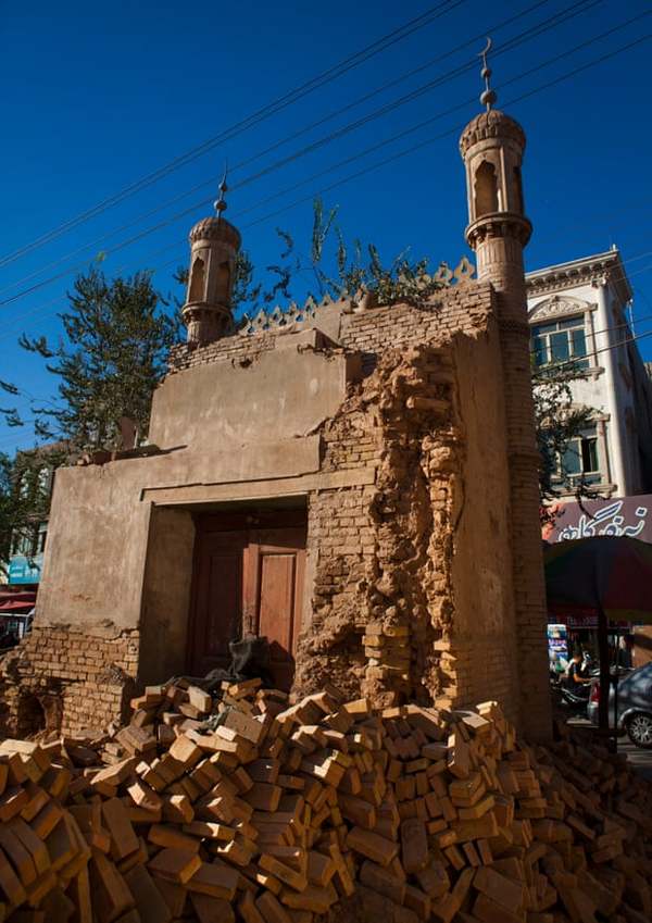 A demolished mosque in Kashgar, Xinjiang.