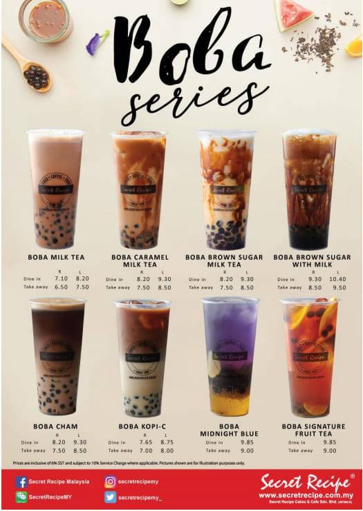 Not Just Cakes You Can Now Get Bubble Tea At Secret Recipe