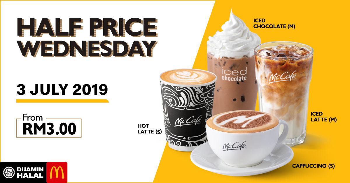 McCafe Is Offering 50% Off On Your Favourite Drinks Once A Week This Month